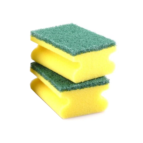 Kempinė su žaliu abrazyvu PROFI, 9,5x7,5x4 cm Geltona
