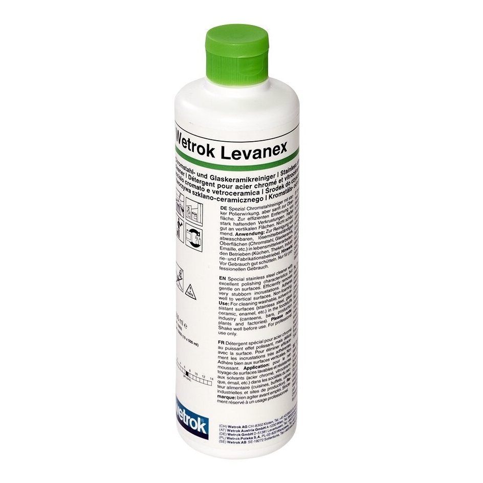 Nerūdijančio plieno spalvotų metalų valymo -apsaugos priemonė LEVANEX, 0,5 L