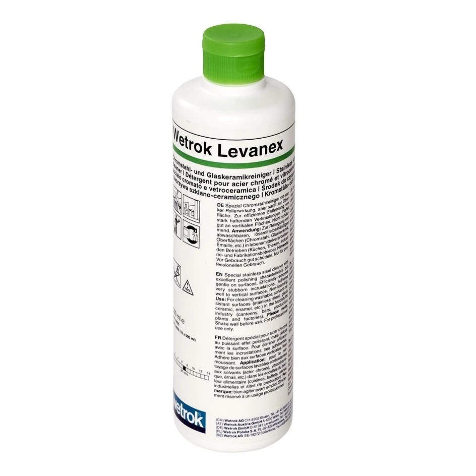 Nerūdijančio plieno spalvotų metalų valymo -apsaugos priemonė LEVANEX, 0,5 L