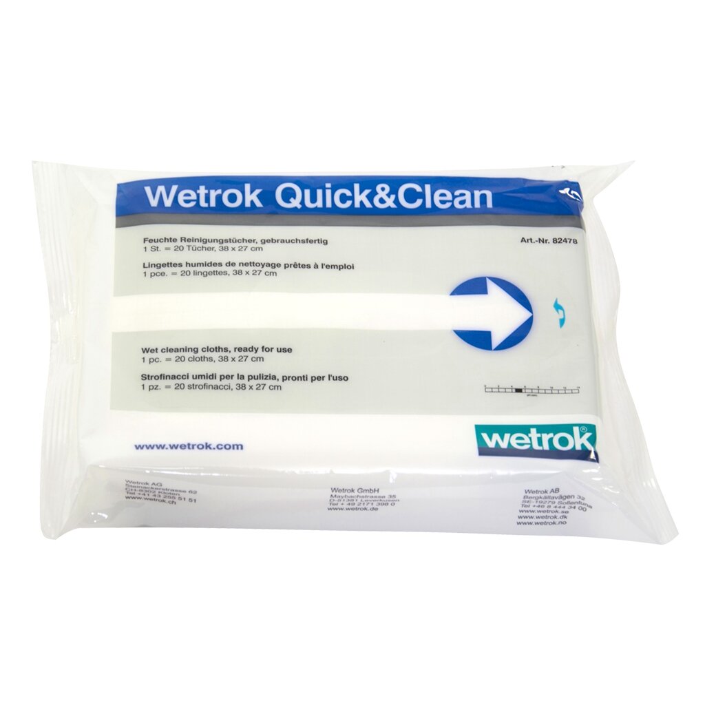 WETROK Quick & Clean, pašluostė neaustinio audinio 38*27, 20 serv. [1 vnt.]